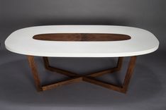 Concrete And Walnut 'Super-Ellipse' Dining Table 1 small