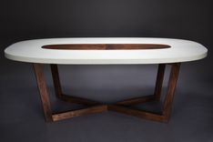 Concrete And Walnut 'Super-Ellipse' Dining Table 3 small