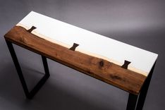Concrete And Black Walnut Console Table 1 small
