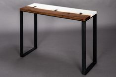Concrete And Black Walnut Console Table 3 small