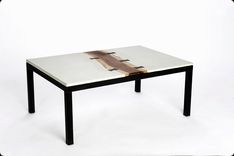 Butterfly' Concrete, Walnut, And Steel Coffee Table 4 small