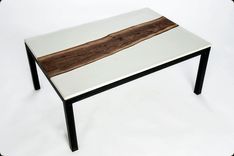 Concrete, Walnut, And Steel Coffee Table 1 small
