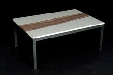 Concrete, Walnut, And Steel Coffee Table 5 small