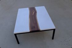 Concrete, Steel, And Live Edge Walnut Table 4 small