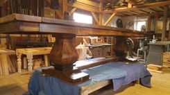 Extendable 9ft. - 12ft. Hand Crafted Dining Table 2 small