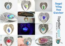 Sun Catcher Angel Wing Cremation Glass Memorial. Add Ashes Or Hair From Cat, Dog, People 5 small