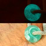 Firefly Glow In The Dark Lampwork Memory Bead For Bracelet.  Add Ashes Or Hair. 2 small