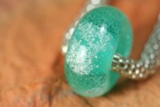 Firefly Glow In The Dark Lampwork Memory Bead For Bracelet.  Add Ashes Or Hair. 3 small