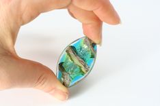 Reflections™ Pendant Handmade Memorial Glass Lampwork. Cremation, Hair, Urn, Mori, Reliquary 14 small