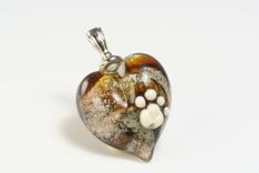 Reflections™ Pendant Handmade Memorial Glass Lampwork. Cremation, Hair, Urn, Mori, Reliquary 15 small