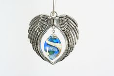 Reflections™ Pendant Handmade Memorial Glass Lampwork. Cremation, Hair, Urn, Mori, Reliquary 16 small