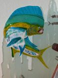 Sculpture: Glass Dolphin On Carved Glass Stand 2 small