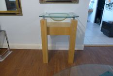 Pedestal Wood, Glass, And Stainless Sink 3 small