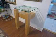 Pedestal Wood, Glass, And Stainless Sink 4 small