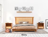 Platform Bed Walnut Queen Size, King, Low Bed Frame, Solid Wood, Headboard, "Prairie Platform" 7 small