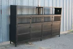 Industrial Cabinet. Liquor Cabinet. Industrial Buffet. Reclaimed Wood Avail. Handmade Shelving Unit 1 small