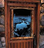 Illuminated Carved / Etched Glass - Moose Door 1 small