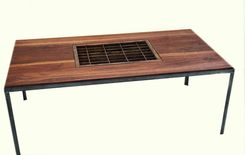 Antique Walnut Coffee Table With Type Case Insert 1 small