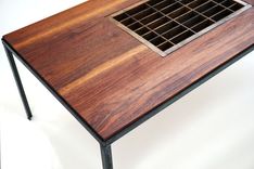 Antique Walnut Coffee Table With Type Case Insert 2 small