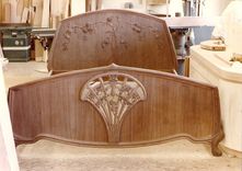 Art Nouveau Mahogany Bed 2 small