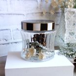 Courtly Checked Vintage Fluted Glass Jar 2 small