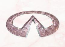 Infiniti Crystallized Car Emblem Bling Genuine European Crystals Bedazzled 3 small