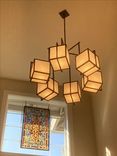 Dramatic Frank Lloyd Wright Style Black Chandelier 1 small