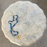 Painted Pedistal Table With Trompe L'Oeil Necklace & Faux Marble 2 small