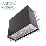 Akicon 36" Stainless Steel Range Hood, Modern Box Kitchen Hood With Powerful Vent Motor 2 small
