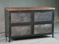 Modern Industrial File Cabinet - Reclaimed Wood - Distressed Steel - Filing. Printer Stand. 2 small