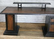 Modern Industrial Computer Desk, Reclaimed Wood Desk, Work Station, Vintage Desk, Executive Desk 6 small