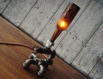 Industrial Brewery Lamp - Historic Beer Bottle- Faucet Switch - Iron Pipe 1 small