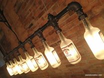 Industrial Style Chandelier -  Bottle Light 5 small