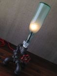 Industrial Brewery Lamp - Historic Beer Bottle- Faucet Switch - Iron Pipe 2 small