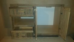 Rustic Finish Bathroom Vanity With Matching Midrror 2 small
