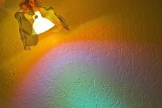 Aqua Mesh Pendants With Dichroic Colored Spot Lights 3 small