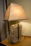 Concrete Slab Table Lamp With Dupioni Silk Shade 2 small