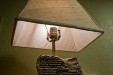 Concrete Slab Table Lamp With Dupioni Silk Shade 3 small