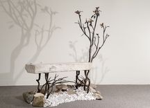 "Weathered Stone" Garden Bench 1 small