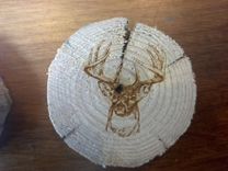 Log Coasters With Laser Engraved Image 2 small