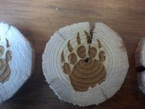 Log Coasters With Laser Engraved Image 3 small