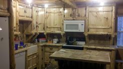 Rustic Log Kitchen Cabinets And Bar 1 small