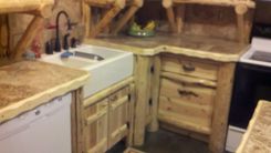 Rustic Log Kitchen Cabinets And Bar 3 small