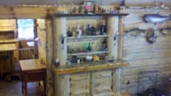 Rustic Log Kitchen Cabinets And Bar 4 small