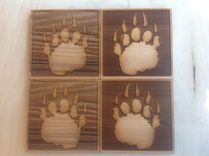 Laser Cut & Engraved Cedar Drink Coasters 3 small
