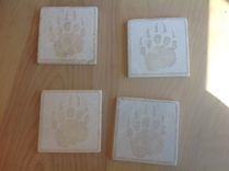 Travertine Tile Drink Coasters 2 small