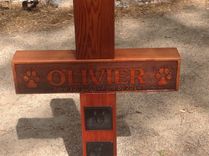 Personalized Cedar Timber Laser Engraved Memorial Cross 2 small