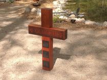 Personalized Cedar Timber Laser Engraved Memorial Cross 4 small