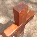 Personalized Cedar Timber Laser Engraved Memorial Cross 11 small