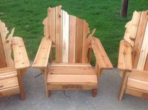 Cedar Adirondack Wisconsin Chairs With Personalized Laser Engraving. 1 small